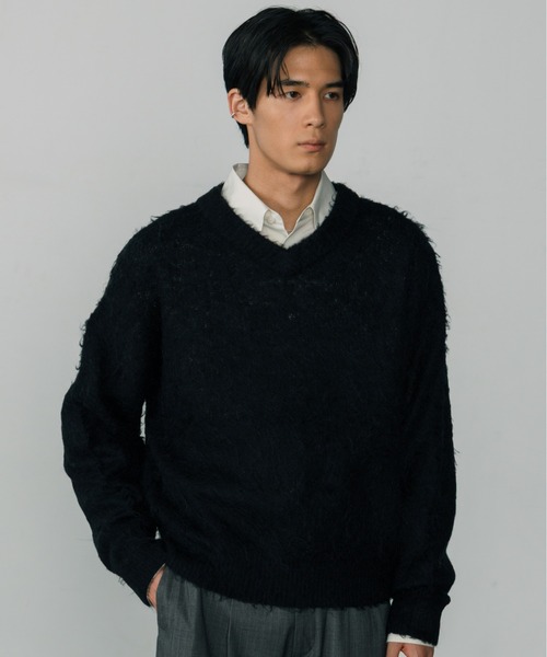 60％オフ　RomaRo ブラック Vネック セーター b2710029.jpg