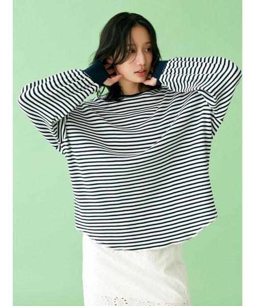 Ungrid（アングリッド）の「【WEB限定】スリーブボリュームワッフルロングスリーブTee（Tシャツ/カットソー・レディース・チャコールグレー/ネイビー/ブラウン/ボルドー/ピンク/アイボリー・FREE）」の8枚目の写真