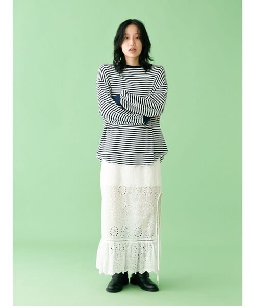 Ungrid（アングリッド）の「【WEB限定】スリーブボリュームワッフルロングスリーブTee（Tシャツ/カットソー・レディース・チャコールグレー/ネイビー/ブラウン/ボルドー/ピンク/アイボリー・FREE）」の9枚目の写真