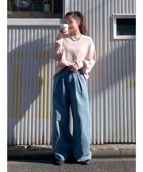 Ungrid（アングリッド）の「【WEB限定】スリーブボリュームワッフルロングスリーブTee（Tシャツ/カットソー・レディース・チャコールグレー/ネイビー/ブラウン/ボルドー/ピンク/アイボリー・FREE）」の15枚目の写真