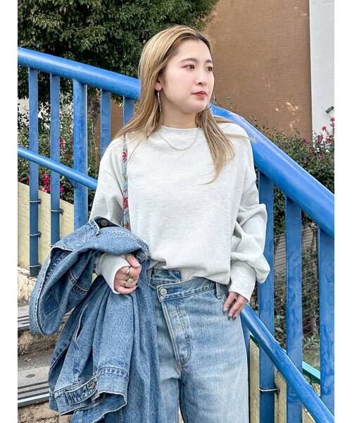 Ungrid（アングリッド）の「【WEB限定】スリーブボリュームワッフルロングスリーブTee（Tシャツ/カットソー・レディース・チャコールグレー/ネイビー/ブラウン/ボルドー/ピンク/アイボリー・FREE）」の16枚目の写真