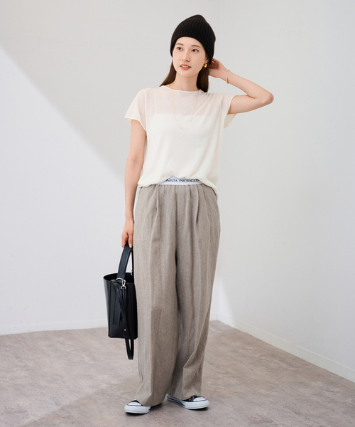 FRAMeWORK（フレームワーク）の「PROTAGONISTA/プロタゴニスタ ウールリネンパンツ（スラックス・レディース・ライトグレー・FREE）」の7枚目の写真