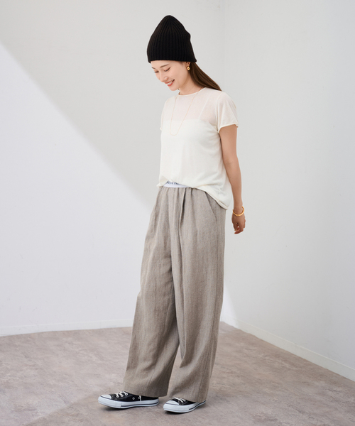 FRAMeWORK（フレームワーク）の「PROTAGONISTA/プロタゴニスタ ウールリネンパンツ（スラックス・レディース・ライトグレー・FREE）」の8枚目の写真