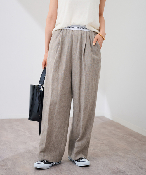 FRAMeWORK（フレームワーク）の「PROTAGONISTA/プロタゴニスタ ウールリネンパンツ（スラックス・レディース・ライトグレー・FREE）」の10枚目の写真