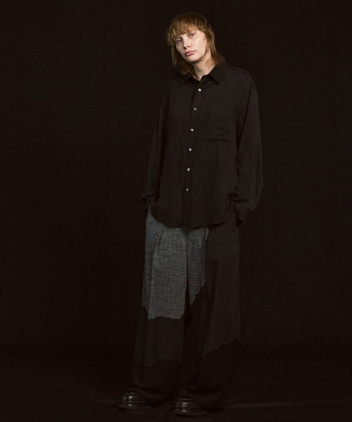 MAISON SPECIAL（メゾンスペシャル）の「《UNISEX》Prime-Over Cupra Regular Collar Shirt/プライムオーバーキュプラレギュラーカラーシャツ【MAISON SPECIAL/メゾンスペシャル】（シャツ/ブラウス・メンズ・グレイッシュベージュ/ブラック/ブラウン・0/1/2）」の6枚目の写真