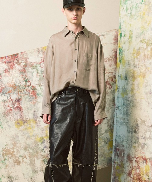 MAISON SPECIAL（メゾンスペシャル）の「《UNISEX》Prime-Over Cupra Regular Collar Shirt/プライムオーバーキュプラレギュラーカラーシャツ【MAISON SPECIAL/メゾンスペシャル】（シャツ/ブラウス・メンズ・グレイッシュベージュ/ブラック/ブラウン・0/1/2）」の10枚目の写真