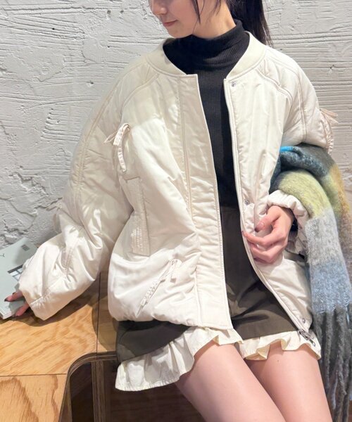 ふわふわダブルリボン【1306】 中綿リボンブルゾン（ブルゾン）｜w closet（ダブルクローゼット）の