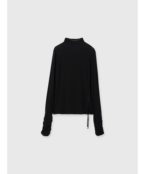 EIMY ISTOIRE(エイミーイストワール)の「カシミヤ混シアースリーブギャザートップス(Tシャツ/カットソー・レディース・ブラック/ホワイト/ベージュ・F)」の9枚目の写真