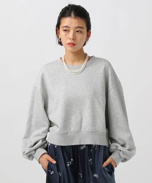 BAYFLOW（ベイフロー）の「バックオープンショートスウェット（スウェット・レディース・グレー/ネイビー/イエロー・FREE）」の2枚目の写真