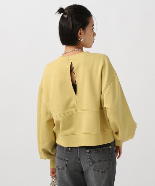 BAYFLOW（ベイフロー）の「バックオープンショートスウェット（スウェット・レディース・グレー/ネイビー/イエロー・FREE）」の18枚目の写真