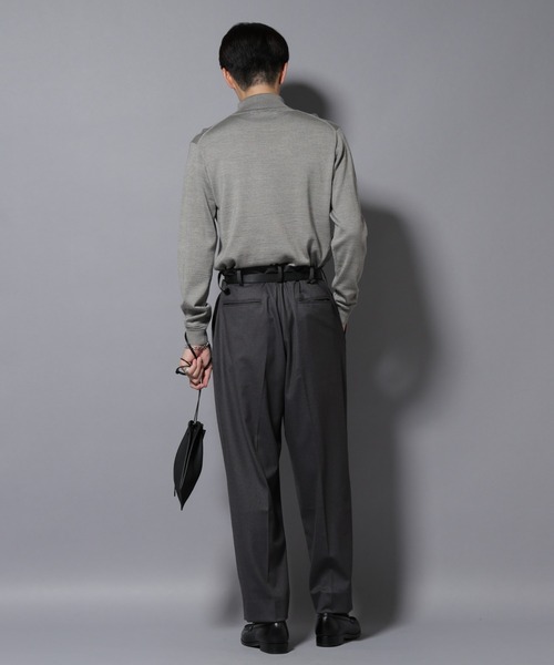 NANO universe（ナノユニバース）の「微起毛ワイド2タックテーパードパンツ（スラックス・メンズ・ブラック/ネイビー/チャコール・S/M/L）」の10枚目の写真