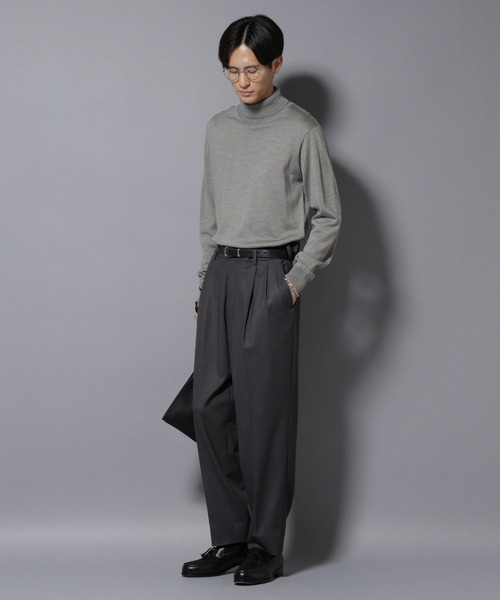 NANO universe（ナノユニバース）の「微起毛ワイド2タックテーパードパンツ（スラックス・メンズ・ブラック/ネイビー/チャコール・S/M/L）」の8枚目の写真