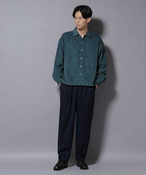 NANO universe（ナノユニバース）の「微起毛ワイド2タックテーパードパンツ（スラックス・メンズ・ブラック/ネイビー/チャコール・S/M/L）」の19枚目の写真