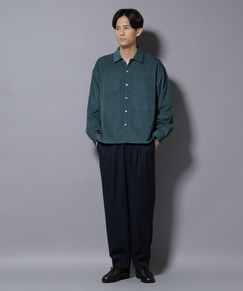 NANO universe（ナノユニバース）の「微起毛ワイド2タックテーパードパンツ（スラックス・メンズ・ブラック/ネイビー/チャコール・S/M/L）」の20枚目の写真