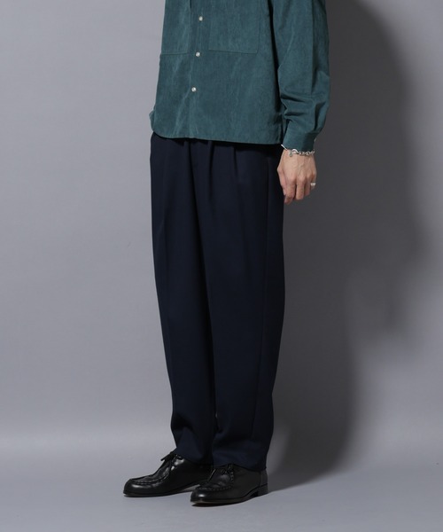 微起毛ワイド2タックテーパードパンツ（スラックス）｜NANO universe