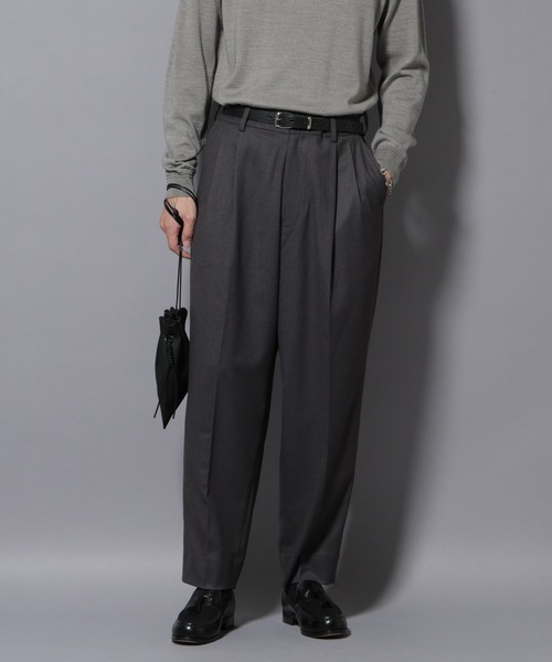 NANO universe（ナノユニバース）の「微起毛ワイド2タックテーパードパンツ（スラックス・メンズ・ブラック/ネイビー/チャコール・S/M/L）」の4枚目の写真