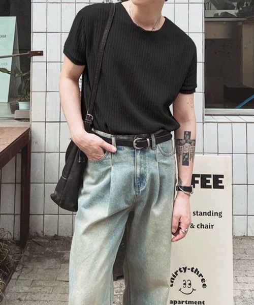 NOWLE(ノウル)の「【NOWLE】透かし編み ドライメッシュ カットオフ Tシャツ(Tシャツ/カットソー・メンズ・ブラック/ホワイト・X-LARGE/LARGE/MEDIUM)」の15枚目の写真