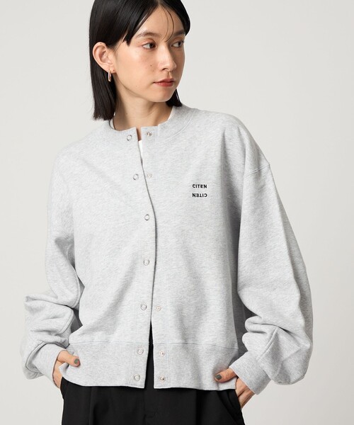 CITEN(シテン)の「<CITEN>スウェットカーディガン(カーディガン/ボレロ・レディース・ダークブラウン/ライトグレー/オレンジ・M/S)」の6枚目の写真