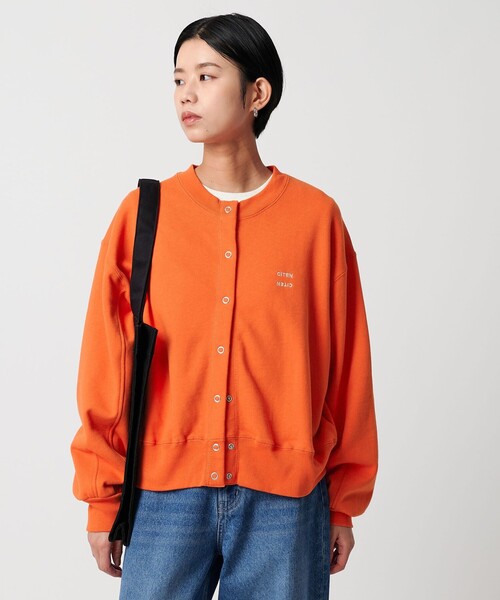 CITEN(シテン)の「<CITEN>スウェットカーディガン(カーディガン/ボレロ・レディース・ダークブラウン/ライトグレー/オレンジ・M/S)」の8枚目の写真