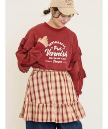 Samansa Mos2 | 袖フリル切替えスウェット(Tシャツ/カットソー)