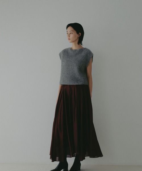 A part by（アパートバイ）の「フォックスカシミヤウールラメベスト（ベスト・レディース・ライトベージュ/グレー・FREE）」の3枚目の写真