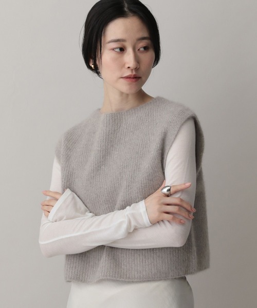 A part by（アパートバイ）の「フォックスカシミヤウールラメベスト（ベスト・レディース・ライトベージュ/グレー・FREE）」の14枚目の写真