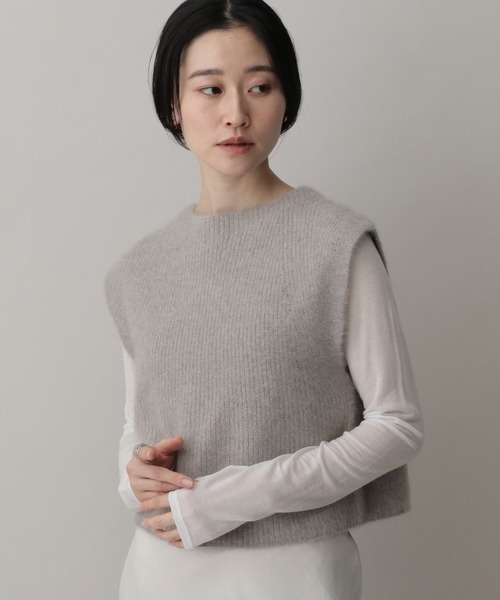 A part by（アパートバイ）の「フォックスカシミヤウールラメベスト（ベスト・レディース・ライトベージュ/グレー・FREE）」の16枚目の写真