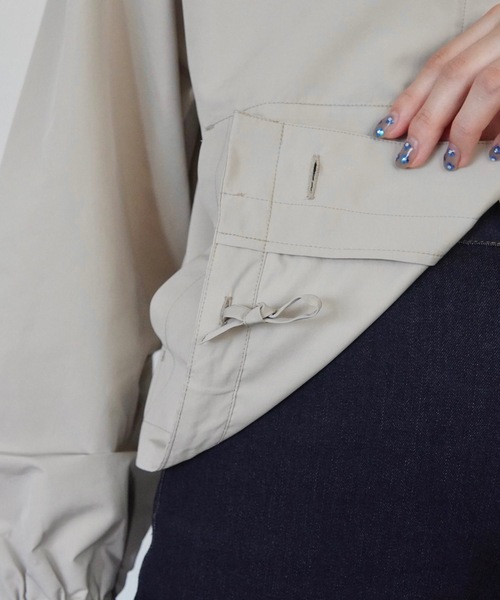 ZOZOMARKET（ゾゾマーケット）の「ボリュームスリーブシャツジャケット-ZOZOMARKET by ハヤシアンナ（シャツ/ブラウス・レディース・サンドベージュ・マルチサイズ）」の9枚目の写真