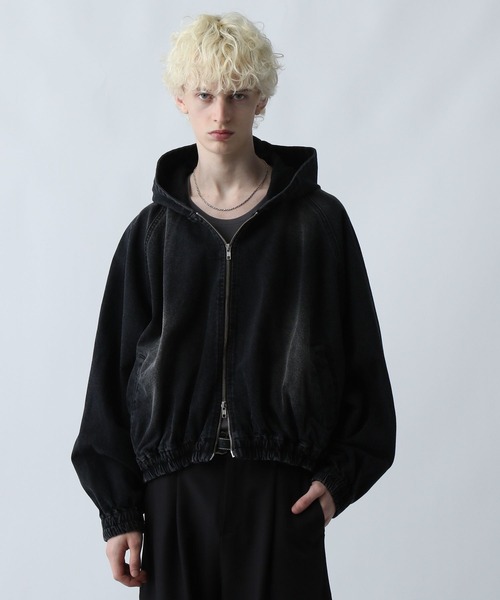 HARE(ハレ)の「【SET UP対応】コンパクトデニムフードブルゾン(HARE)(ブルゾン・メンズ・レッド/ブルー/ブラック/グレー/ブルー系その他・SMALL/MEDIUM)」の2枚目の写真