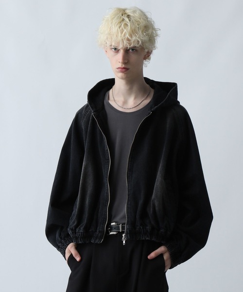 HARE(ハレ)の「【SET UP対応】コンパクトデニムフードブルゾン(HARE)(ブルゾン・メンズ・レッド/ブルー/ブラック/グレー/ブルー系その他・SMALL/MEDIUM)」の9枚目の写真