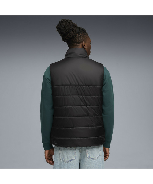 PUMA プーマ 千鳥格子 ダウンベスト ブラック PUMA プーマ メンズ ESS パデッド ベスト（ダウンジャケット/コート