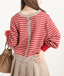 FUNALIVE（ファンアライブ）の「sosotto 綿100% コットンニットパールドット ボーダー2WAYカーディガン（カーディガン/ボレロ・レディース）」