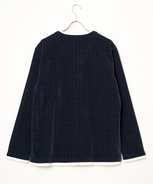 ikka(イッカ)の「カットコールキーネックフェイクプルオーバー(Tシャツ/カットソー・メンズ・ベージュ/ネイビー/カーキ/チャコール・M/L/XL/S)」の6枚目の写真