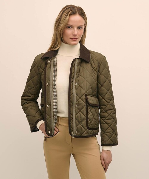 BROOKS BROTHERS(ブルックスブラザーズ)の「ナイロンタフタ キルティング フーデッドジャケット(その他アウター・レディース・オリーブ・LARGE/MEDIUM/SMALL/X-SMALL)」の1枚目の写真