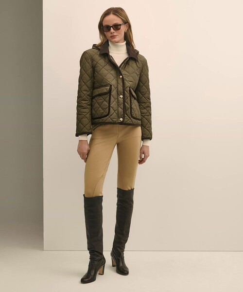 BROOKS BROTHERS(ブルックスブラザーズ)の「ナイロンタフタ キルティング フーデッドジャケット(その他アウター・レディース・オリーブ・LARGE/MEDIUM/SMALL/X-SMALL)」の3枚目の写真