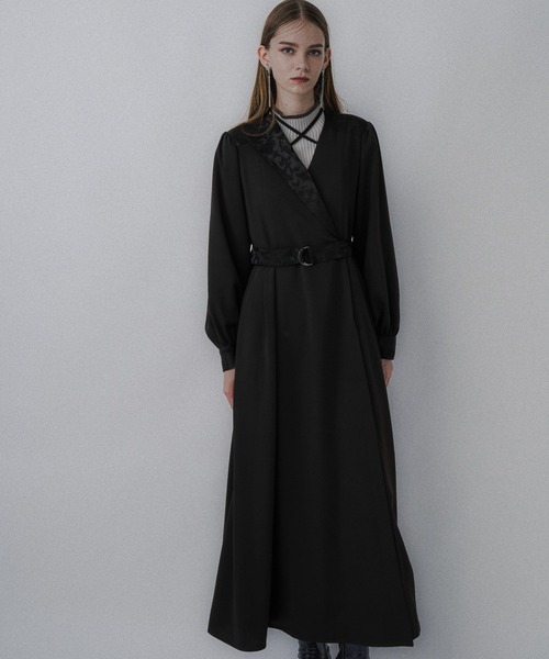 HARE（ハレ）の「ジャガードキリカエカシュクールワンピース(HARE)（ワンピース・レディース・グレー/ブラック/ネイビー・FREE）」の21枚目の写真