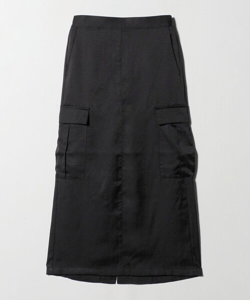 A DAY IN THE LIFE UNITED ARROWS(アデイインザライフユナイテッドアローズ)の「サテン カーゴスカート ‐ウォッシャブル‐<A DAY IN THE LIFE>(スカート・レディース・ブラウン系/ブラック/オリーブ・FREE)」の2枚目の写真