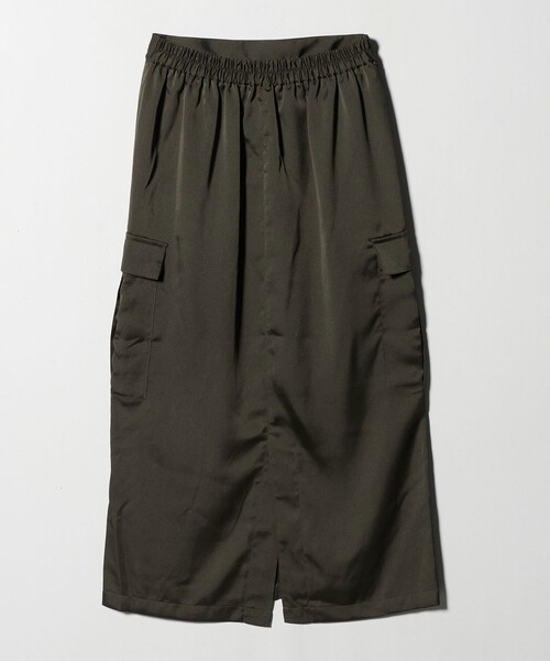 A DAY IN THE LIFE UNITED ARROWS(アデイインザライフユナイテッドアローズ)の「サテン カーゴスカート ‐ウォッシャブル‐<A DAY IN THE LIFE>(スカート・レディース・ブラウン系/ブラック/オリーブ・FREE)」の9枚目の写真