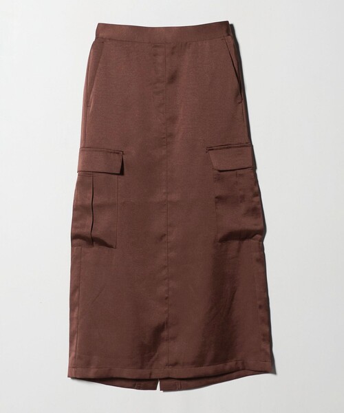 A DAY IN THE LIFE UNITED ARROWS(アデイインザライフユナイテッドアローズ)の「サテン カーゴスカート ‐ウォッシャブル‐<A DAY IN THE LIFE>(スカート・レディース・ブラウン系/ブラック/オリーブ・FREE)」の18枚目の写真