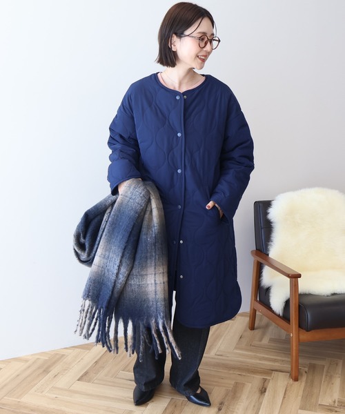 AMERICAN HOLIC（アメリカンホリック）の「あったかリバーシブルキルティングコート（その他アウター・レディース・ブラック/ネイビー/オフホワイト・M/L）」の22枚目の写真