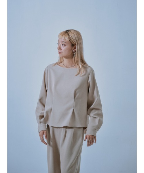 TEVALT（ヴァレット）の「ウエストタックウールライクツイルトップス（その他トップス・レディース・ライトベージュ/ブラック/グレー・38）」の12枚目の写真