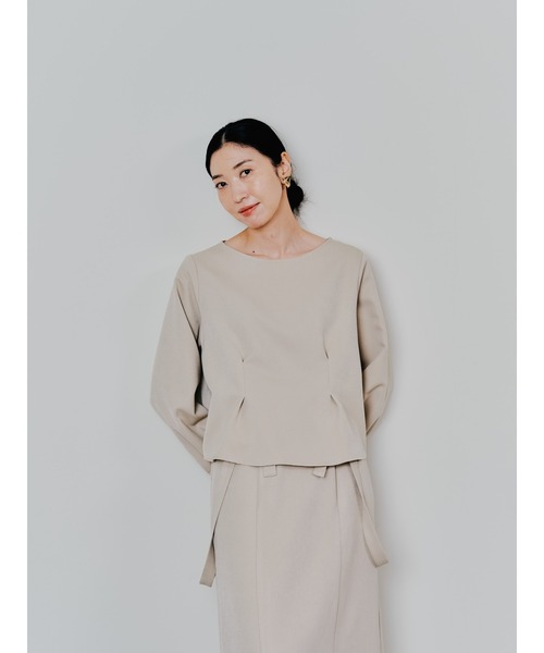 TEVALT（ヴァレット）の「ウエストタックウールライクツイルトップス（その他トップス・レディース・ライトベージュ/ブラック/グレー・38）」の13枚目の写真