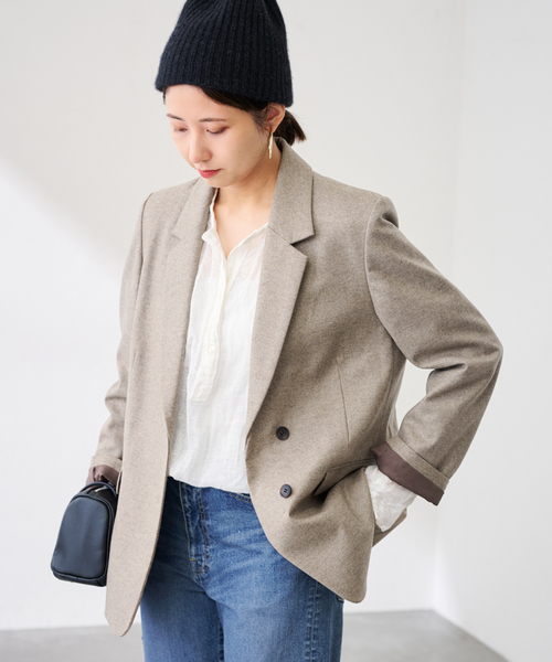 カシミヤ混フラノテーラードジャケット（その他アウター）｜FRAMeWORK