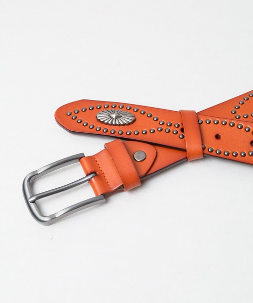セール】【Gl】レザー コンチョスタッズベルト 33mm（ベルト