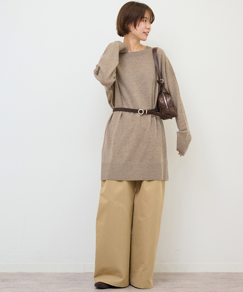 セール】ウールカシミヤミックスチュニックプルオーバー（ニット