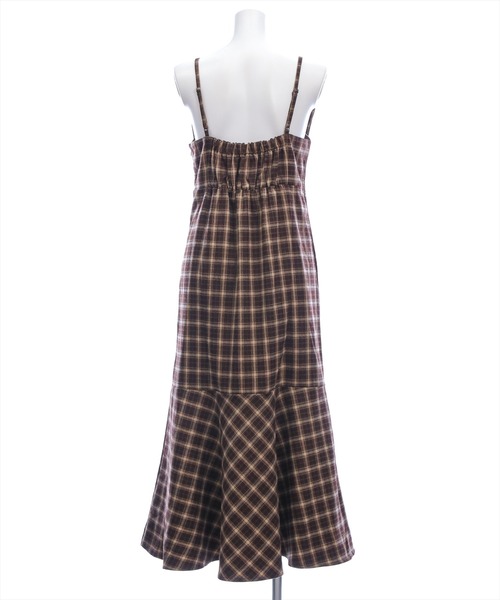 CLEAR BASIC（クリアベーシック）の「【低身長用サイズ有】チェックリボンキャミワンピース[着回し力抜群 ガーリー ロング]≪AW新作≫（ワンピース・レディース・ブラック/ブラウン・F/PF）」の10枚目の写真