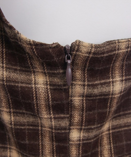 CLEAR BASIC（クリアベーシック）の「【低身長用サイズ有】チェックリボンキャミワンピース[着回し力抜群 ガーリー ロング]≪AW新作≫（ワンピース・レディース・ブラック/ブラウン・F/PF）」の13枚目の写真