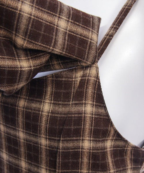 CLEAR BASIC（クリアベーシック）の「【低身長用サイズ有】チェックリボンキャミワンピース[着回し力抜群 ガーリー ロング]≪AW新作≫（ワンピース・レディース・ブラック/ブラウン・F/PF）」の17枚目の写真