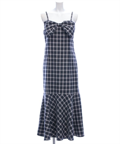 CLEAR BASIC（クリアベーシック）の「【低身長用サイズ有】チェックリボンキャミワンピース[着回し力抜群 ガーリー ロング]≪AW新作≫（ワンピース・レディース・ブラック/ブラウン・F/PF）」の19枚目の写真