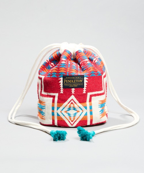 PENDLETON（ペンドルトン）の「【 PENDLETON / ペンドルトン 】ジャガードドローストリングポーチ（ショルダーバッグ・レディース・レッド/チャコール・FREE）」の6枚目の写真